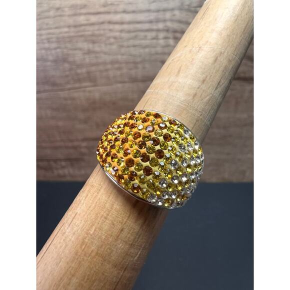 Signed Chelsea Taylor yellow ombré sterling silver ring size 8 - Picture 13 of 16